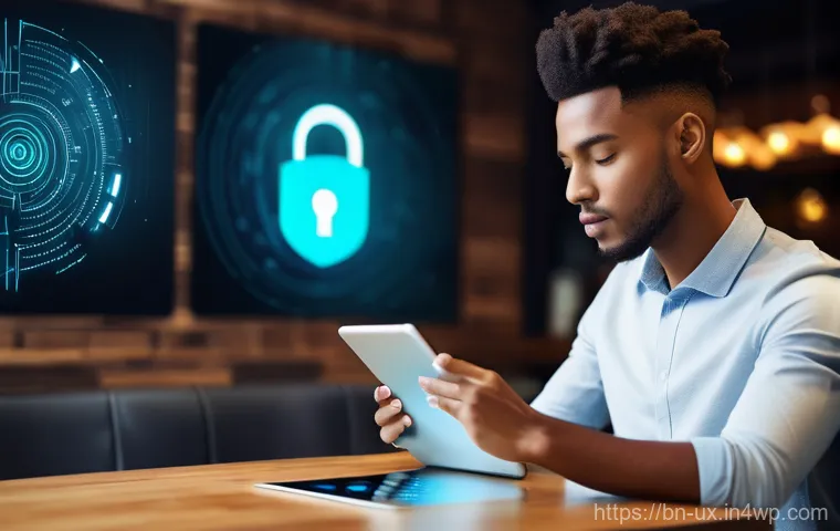 공감 기반 UX의 법적 및 제도적 측면 - **Digital Trust and Secure Interaction:** A diverse young adult, wearing stylish casual attire, is t...