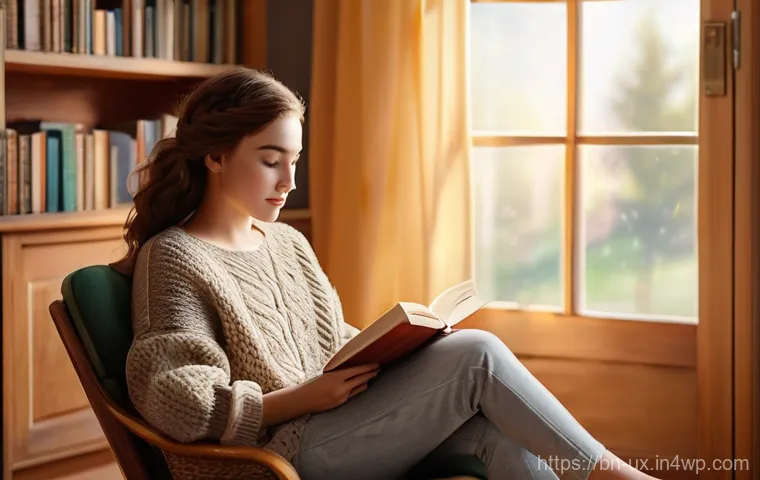 공감 기반 UX 평가 방법 - **Prompt 1: Cozy Reading Nook**
"A young woman, in her early 20s, with warm brown hair, is comfo...